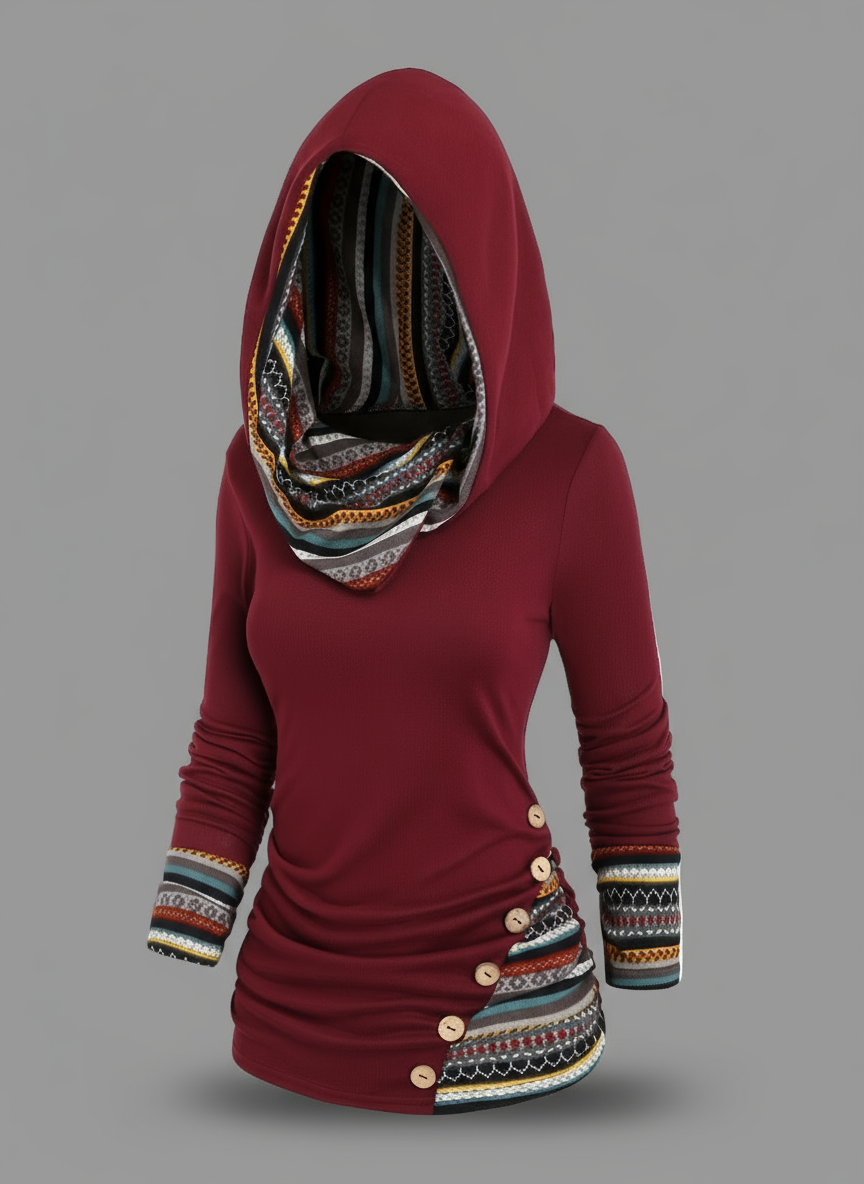 Women s Boho Patchwork Hoodie Re