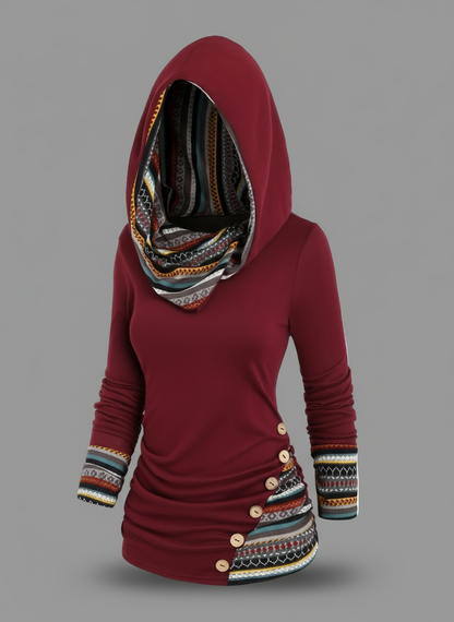 Women s Boho Patchwork Hoodie Re